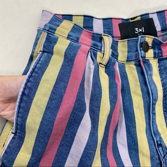 3x1 Anthropologie Dustin Striped Demin Shorts - Picture 4 of 10